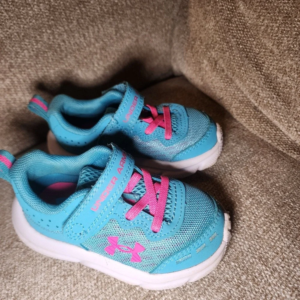 Under Armour Assert 10 AC Infant Baby Blue/Pink Unisex Shoes Size 5K
